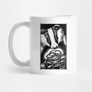 A Badger and His Mushrooms Mug
